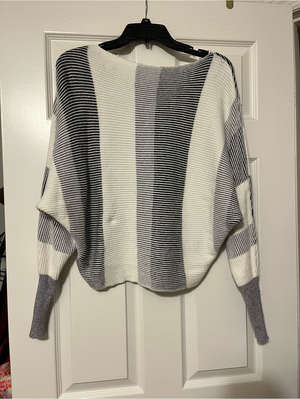 Philosophy Striped Crewneck Sweater in White and Gray